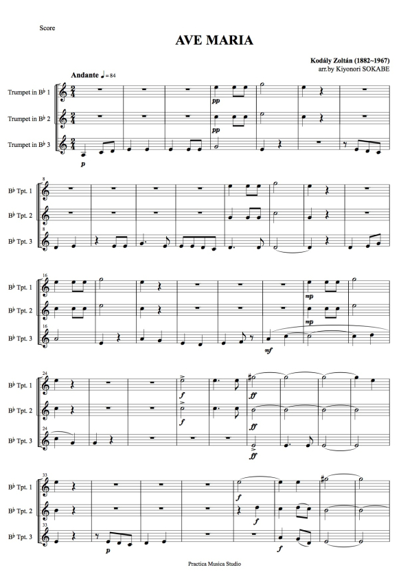 作曲者 : ゾルタン・コダーイ | 現代日本の音楽の楽譜 | SOKABE